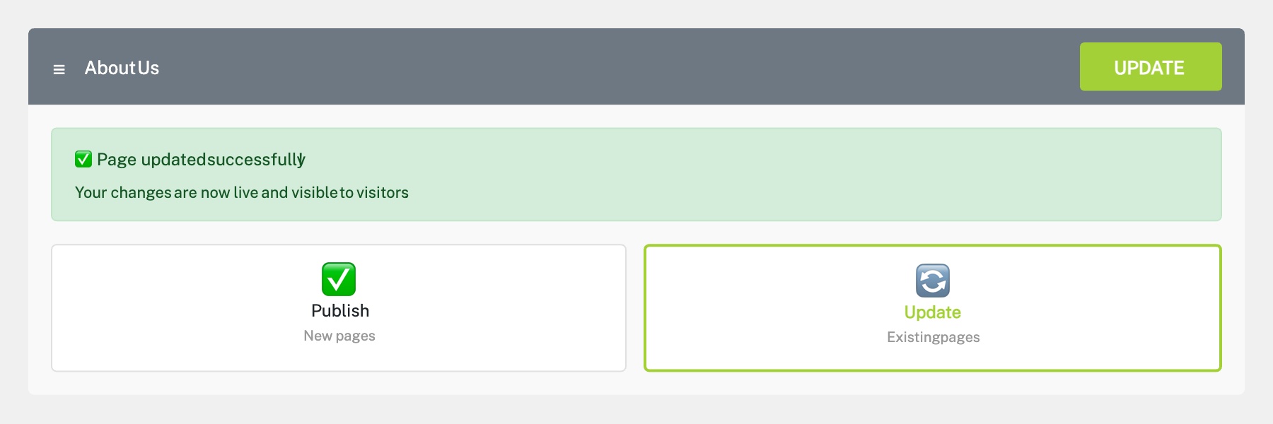 Publish or Update