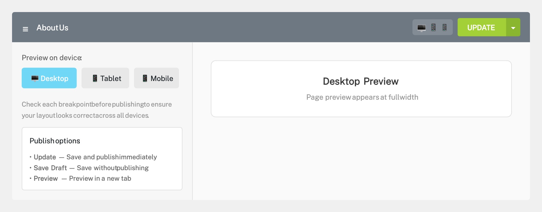 Preview and Publish