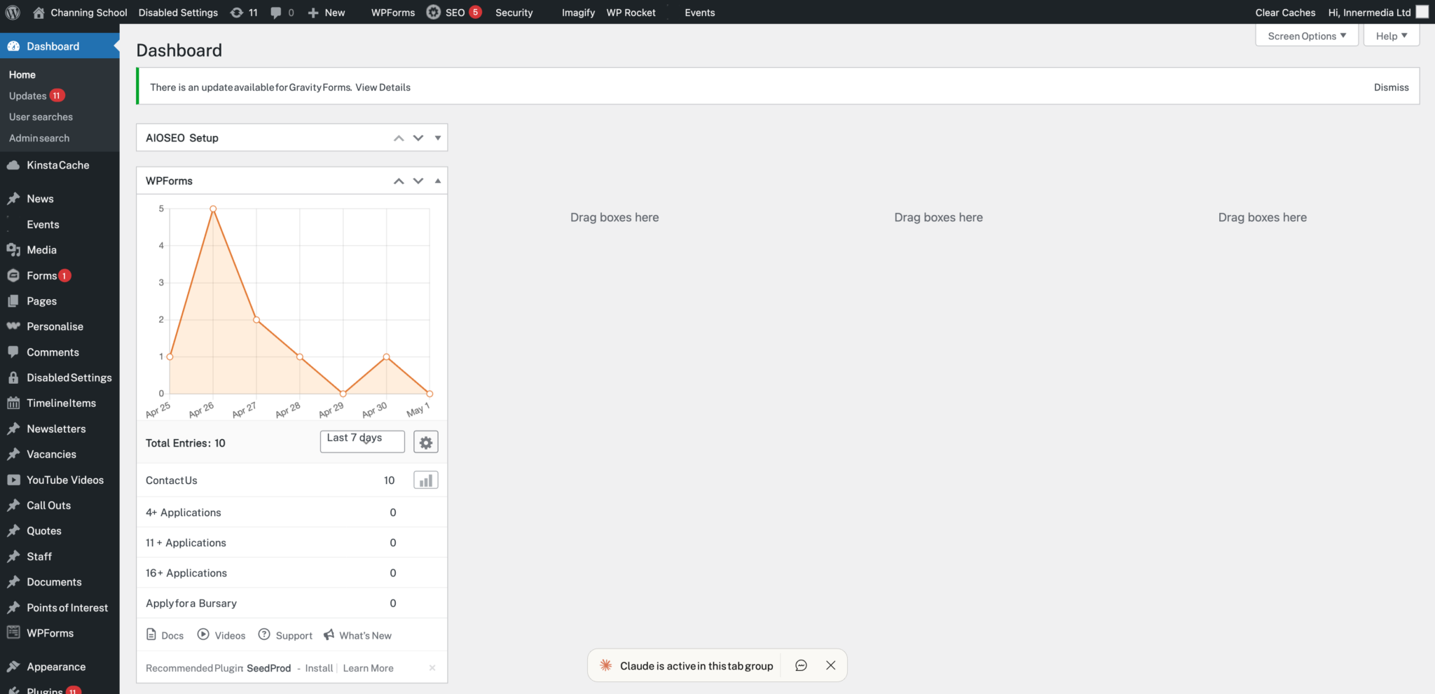 SchooCMS Dashboard