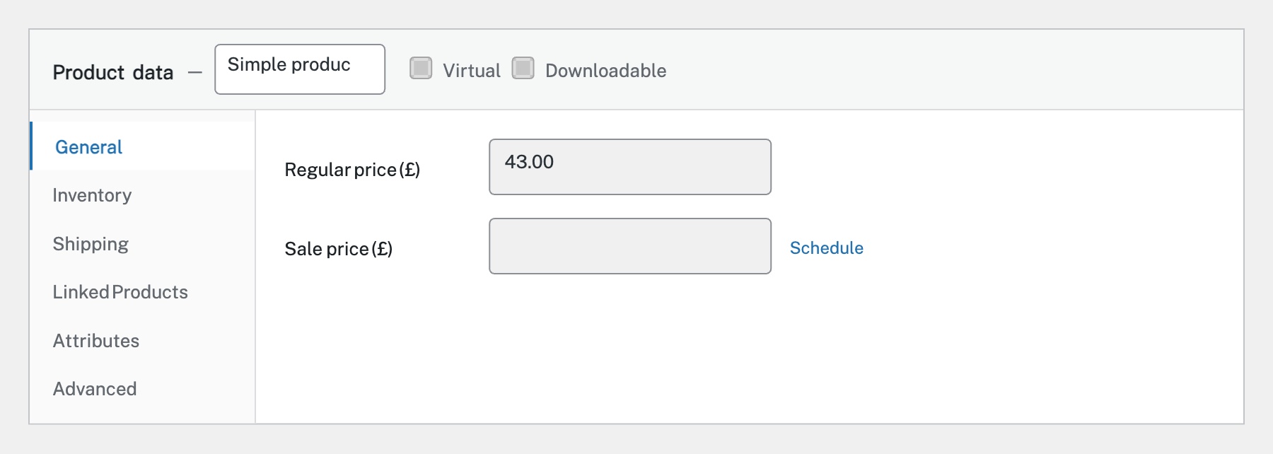 Set Pricing in the Product Data Panel