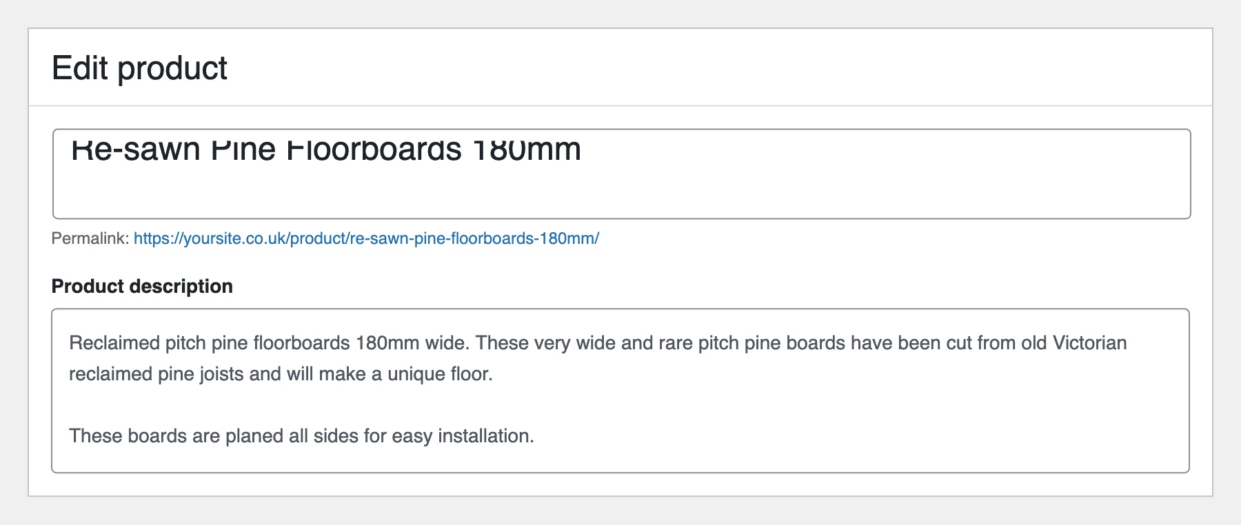 Enter the Product Name & Description