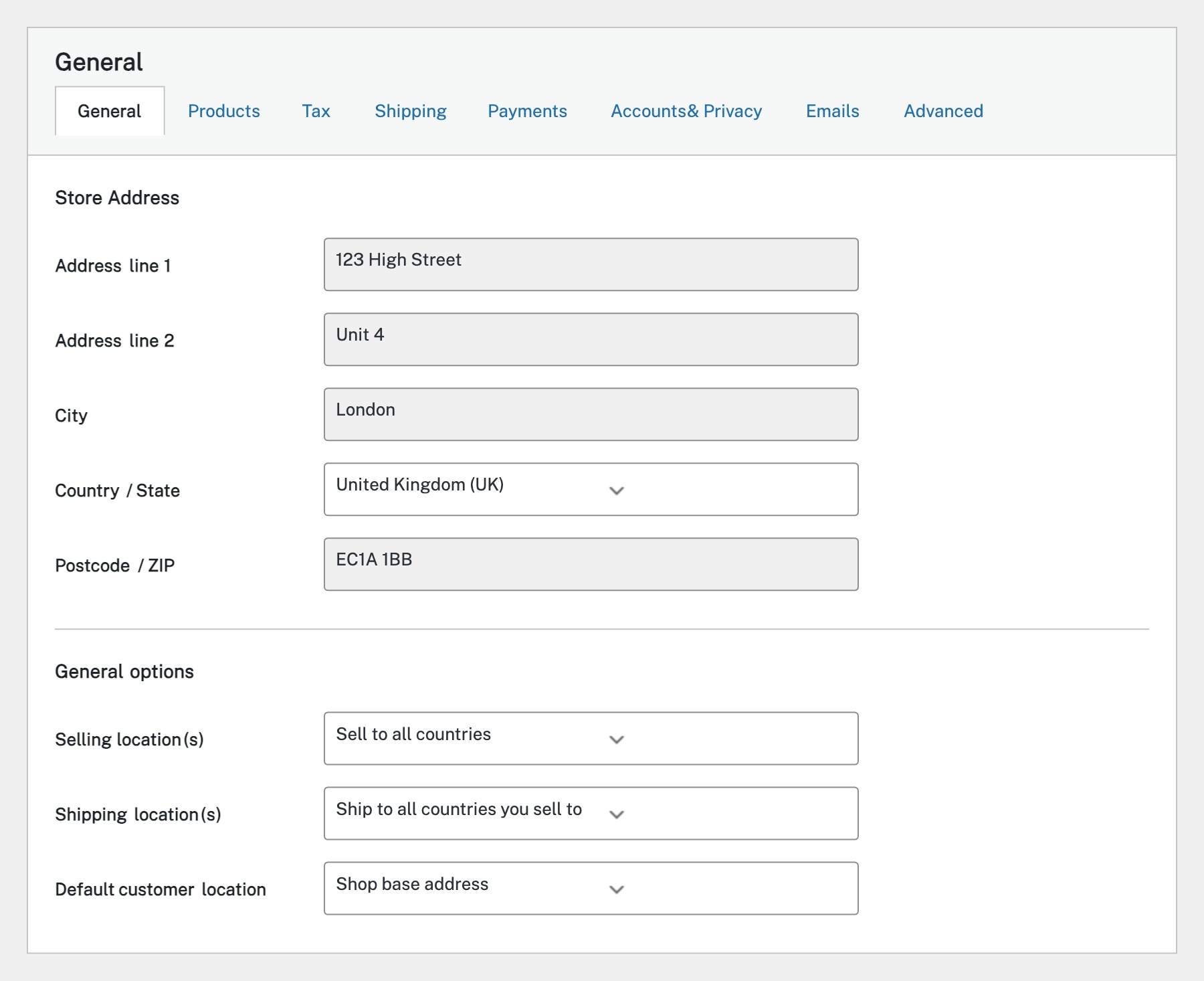 Configure Your Store Address