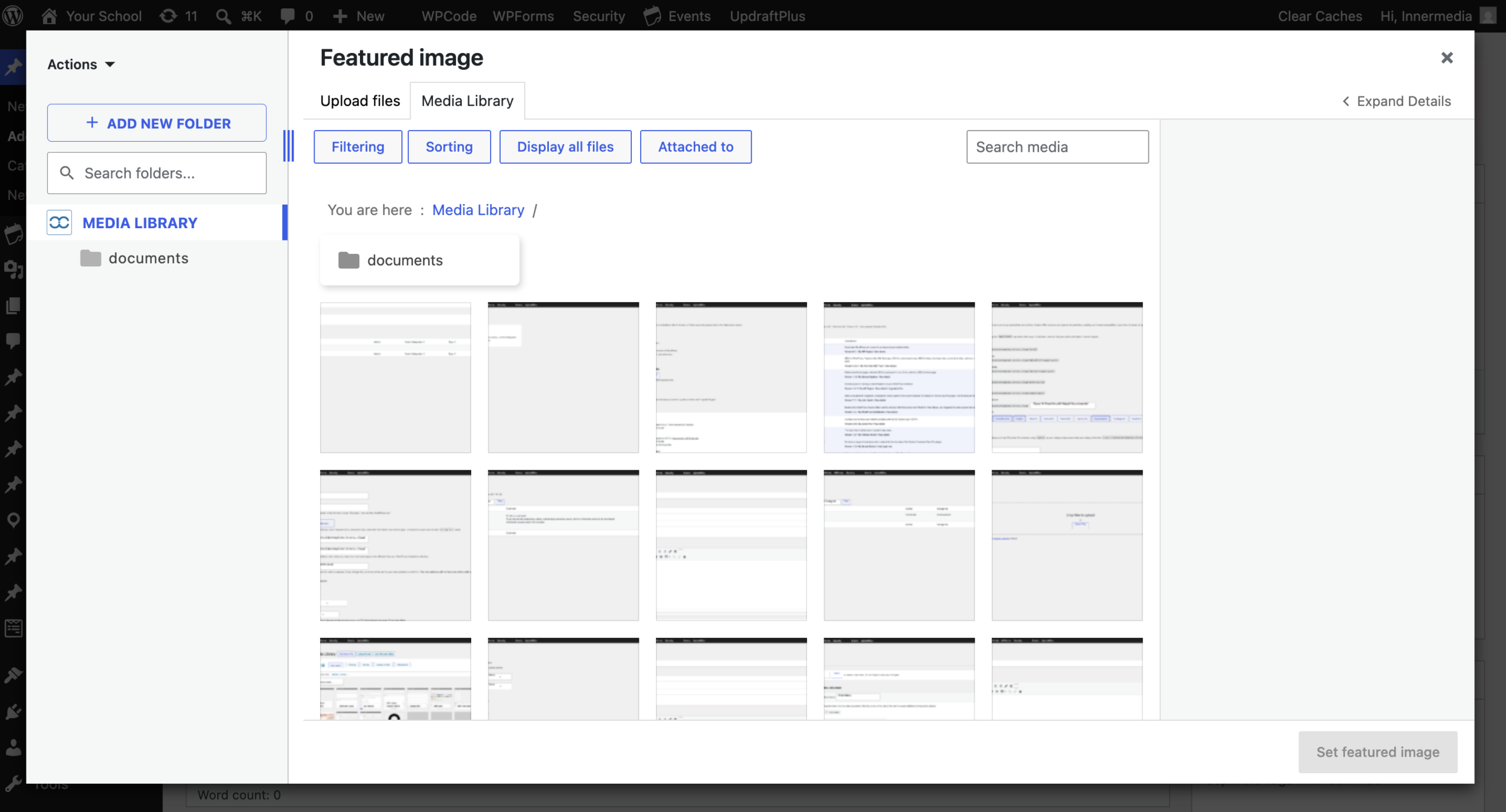 Set a featured image